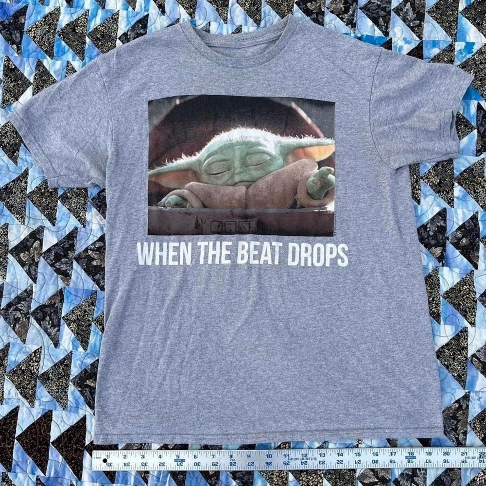 YODA STARWARS "WHEN THE BEAT DROPS" RAVE TEE